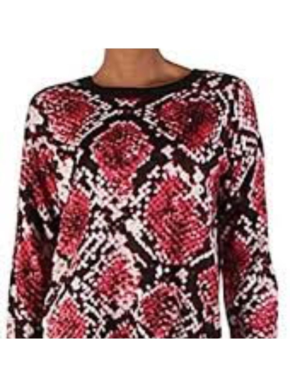 DKNY Printed Step Hem Sweater